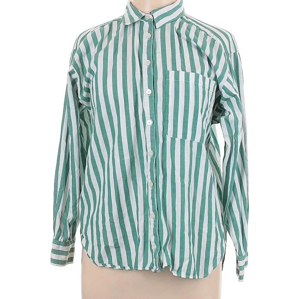 LOFT green stripe shirt